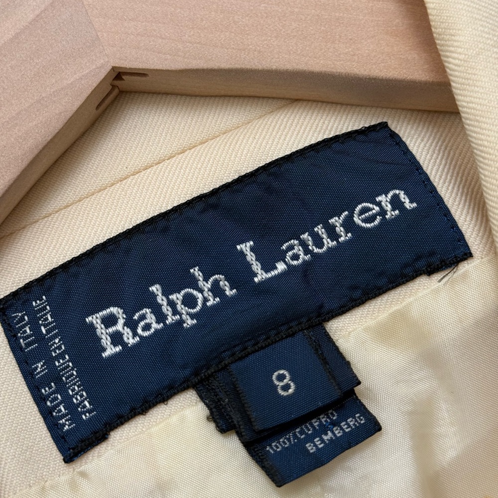 Ralph Lauren Made in Italy Ivory Double-Breasted Jacket Women’s Size 8 - Picture 9 of 13